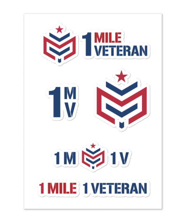 1 Mile 1 Veteran Sticker Sheet