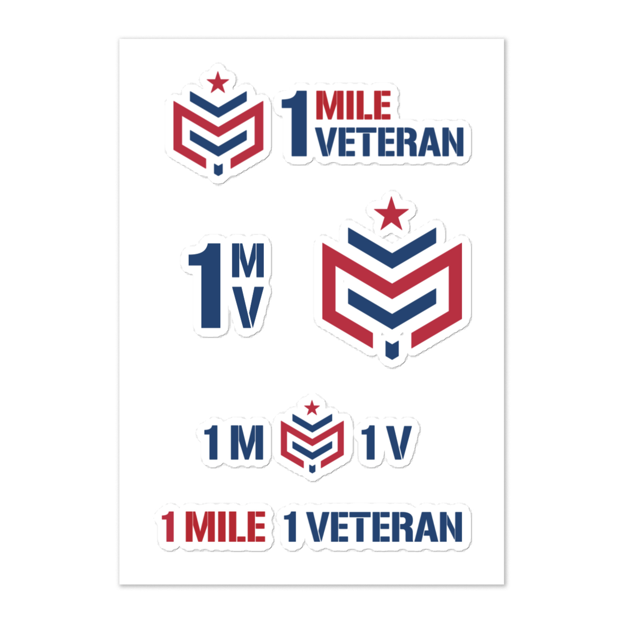1 Mile 1 Veteran Sticker Sheet