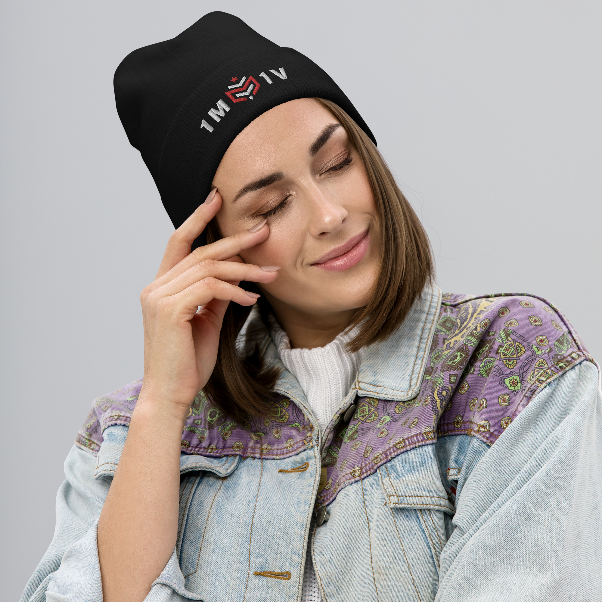 1M1V Embroidered Beanie - Image 2